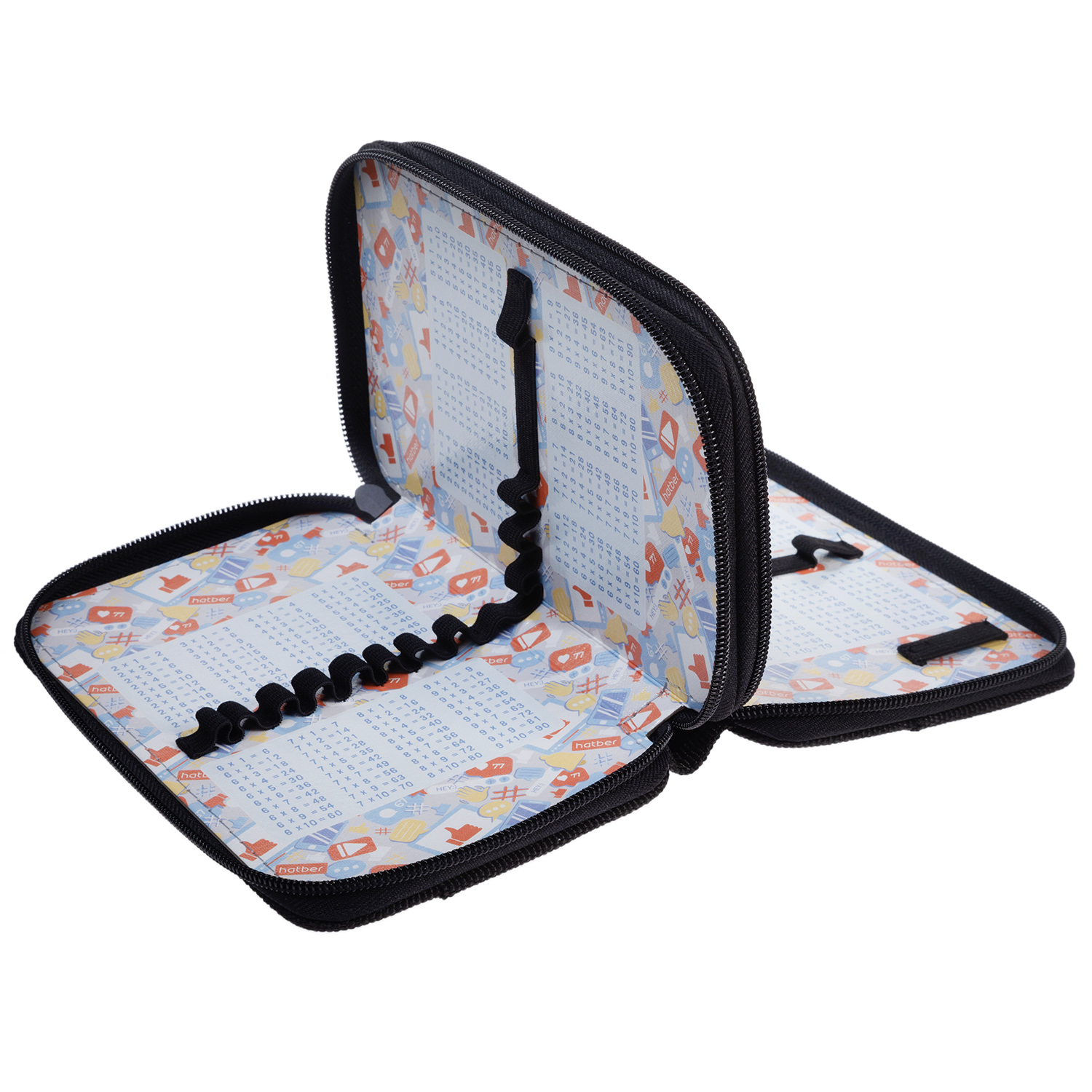 Пенал 190х110мм 2 отделения на молнии мат.ламин. 3D лак -В скейтпарке- с табл.умножения в индив.упак. 