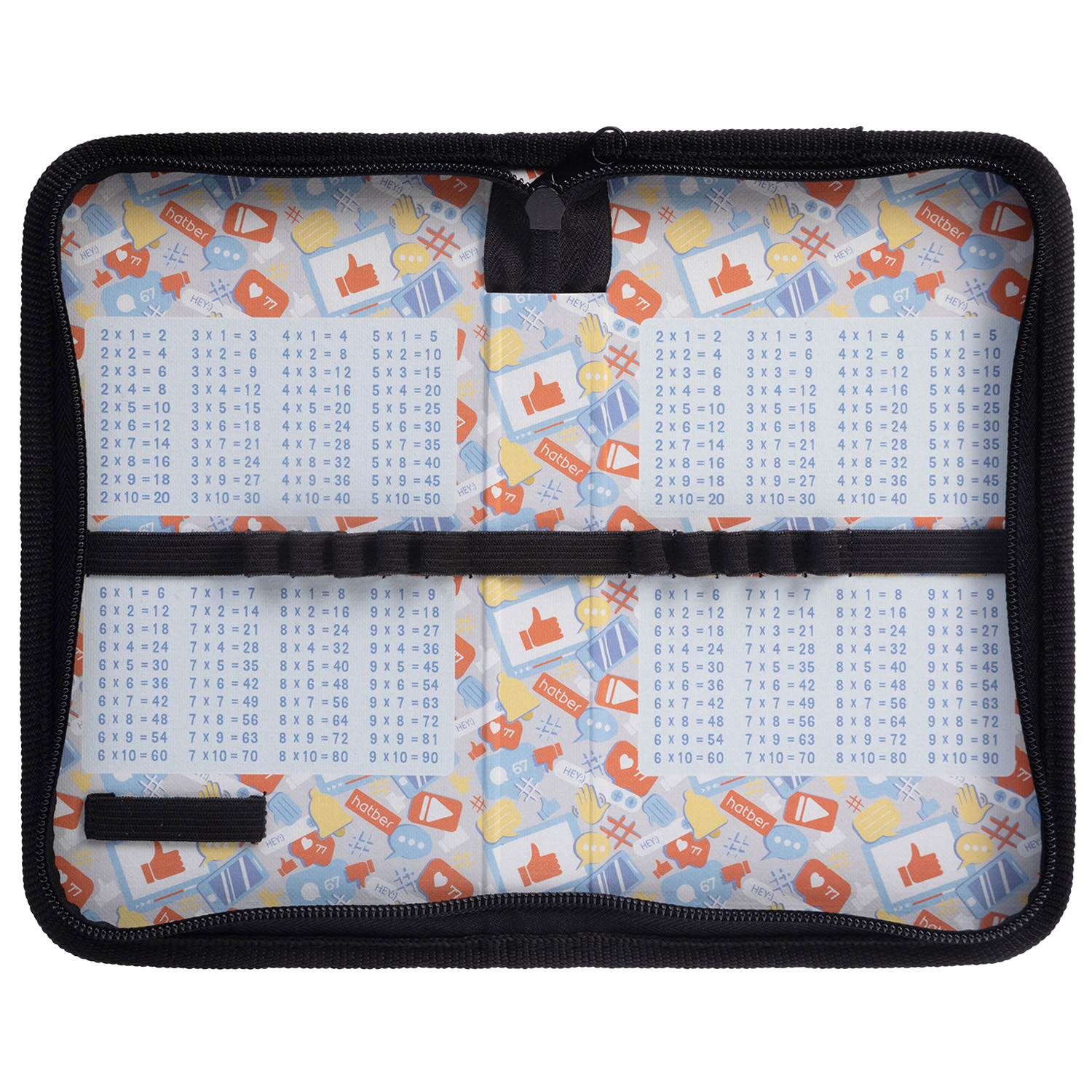 Пенал 190х115мм 1 отделение на молнии мат.ламин. 3D лак -Animal Print- с табл.умножения  в индив.упак.