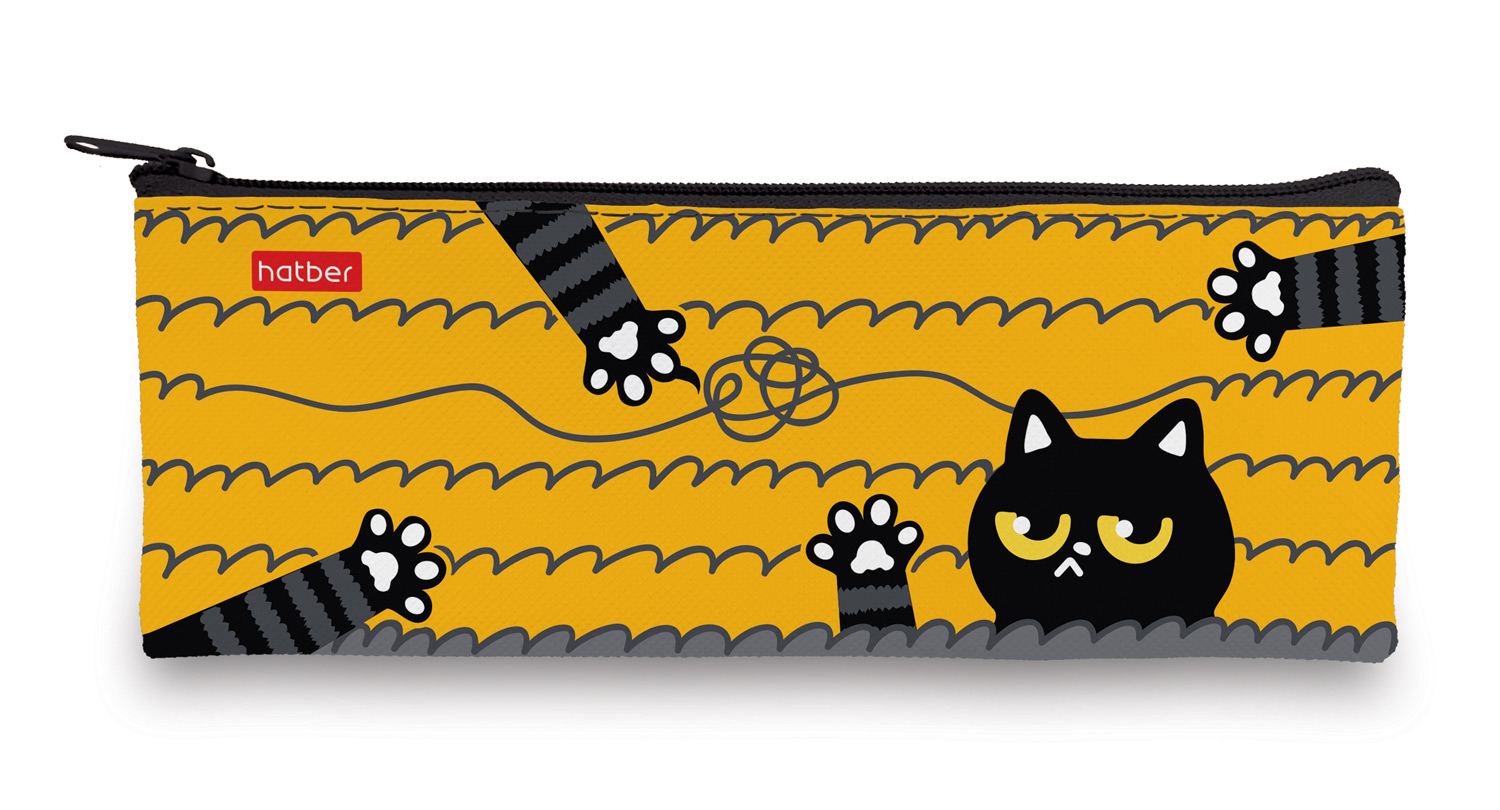 Пенал 195х75 мм на молнии мягкий -Кошмарики- в индив.упак. 