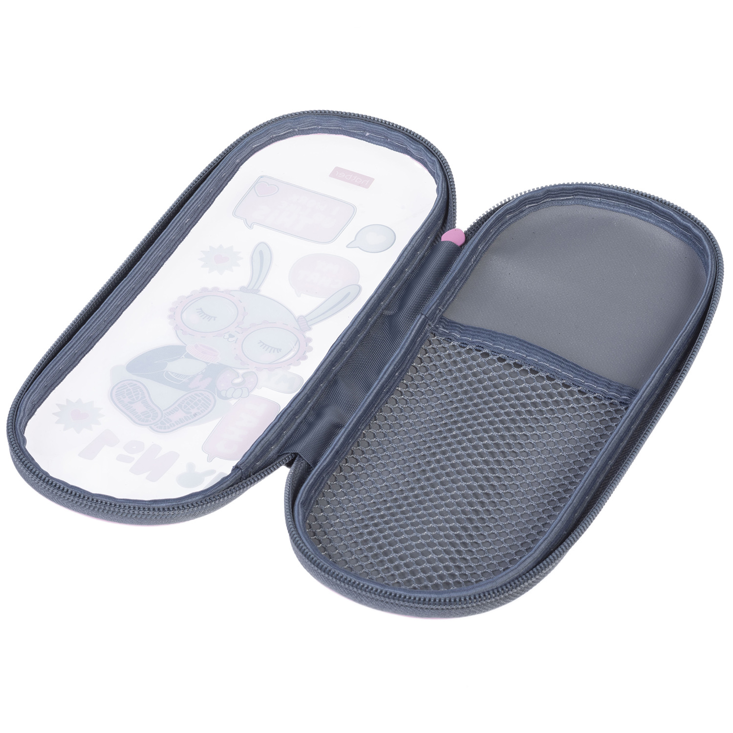 Пенал 220х90х25мм на молнии с карманом -В модном чате-  в индив.упак.