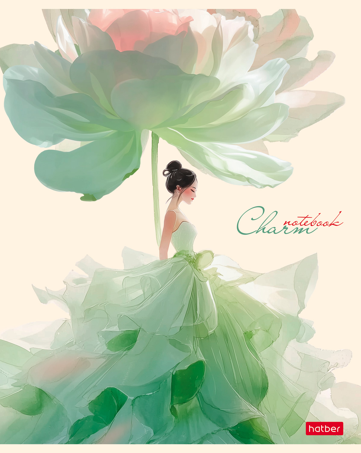 Тетрадь 48л А5ф клетка 60-65г/кв.м на скобе ламинац.SOFT-TOUCH 5 диз.в блоке скругл.углы серия -CHARM-