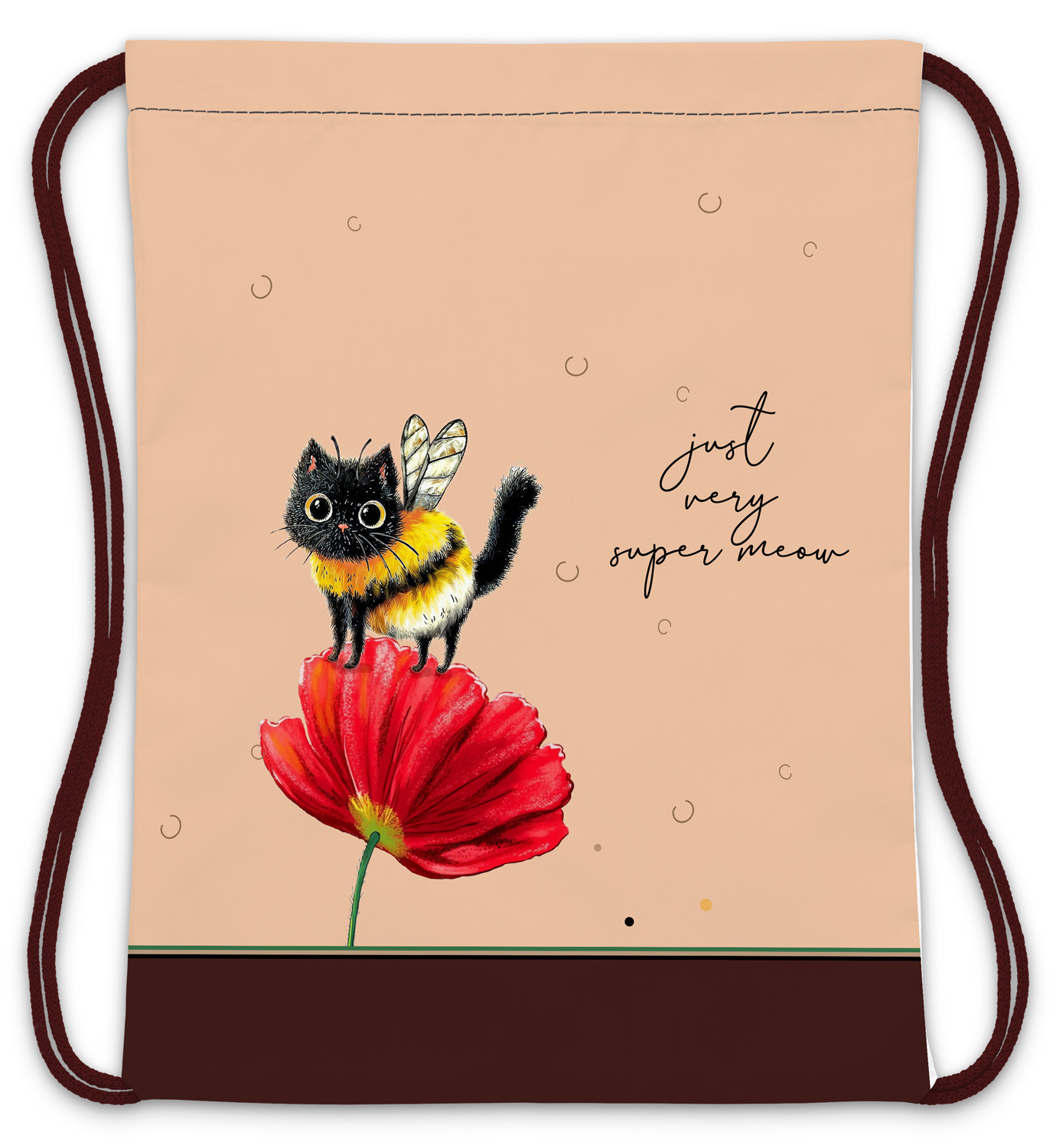 Мешок для сменной обуви 33х42см 1 отделение -ЖЖ-МЯУ-  в индив.упак.