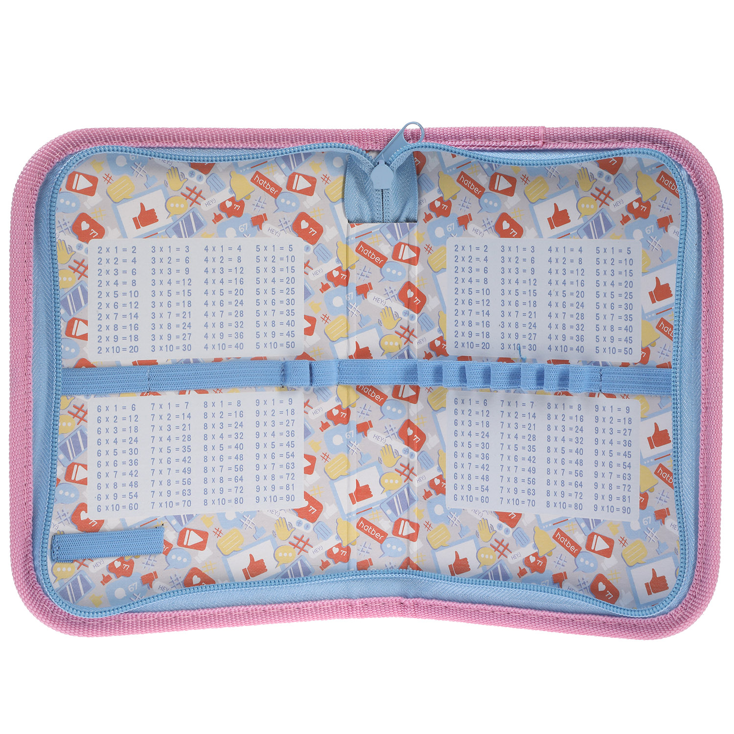 Пенал 190х130мм 1 отделение на молнии глянц.ламин.тиснение -Cat day- с табл.умножения в индив.упак. 