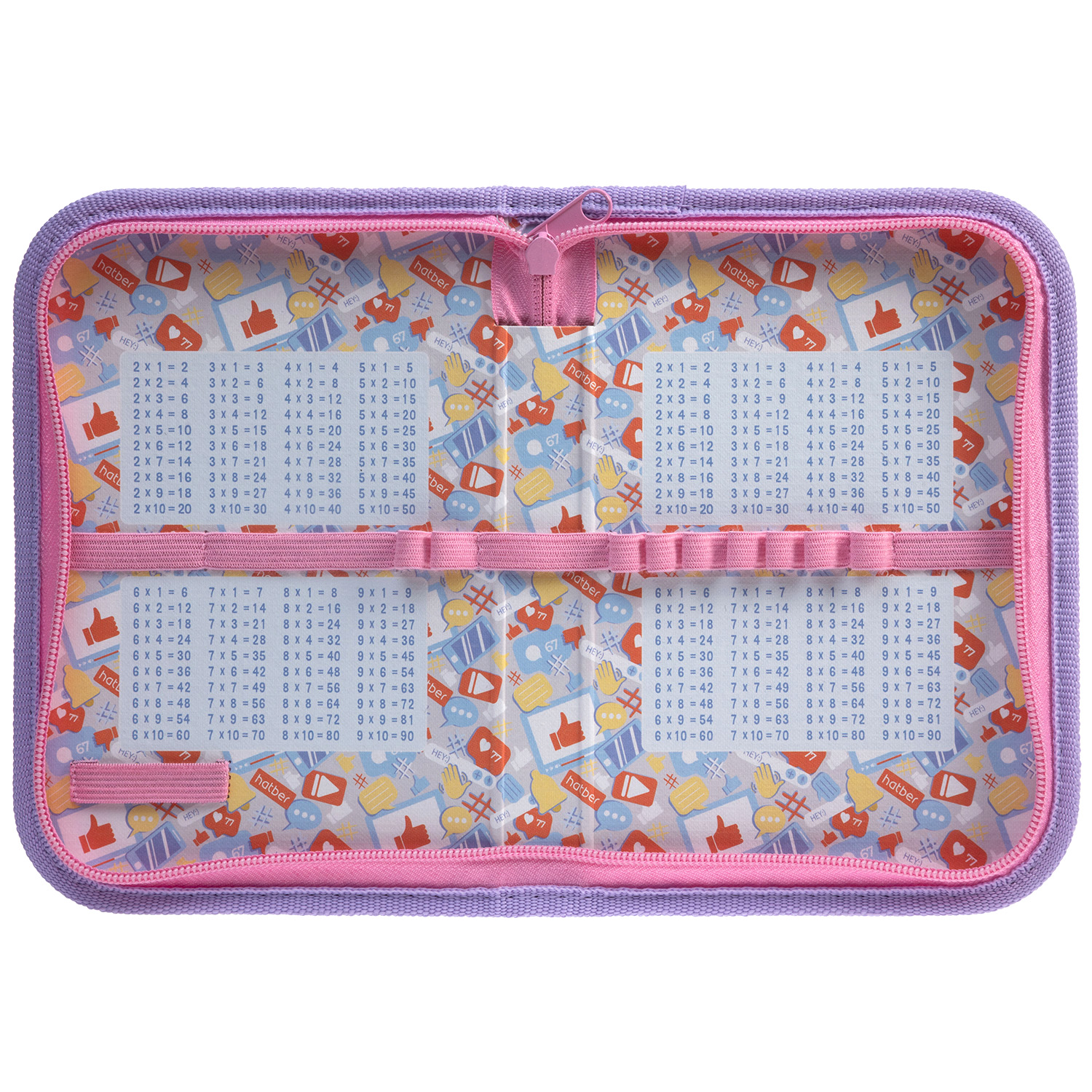 Пенал 190х130мм 1 отделение на молнии мат.ламин. 3D лак -Ежик в одуванчиках- с табл.умножения  в индив.упак.