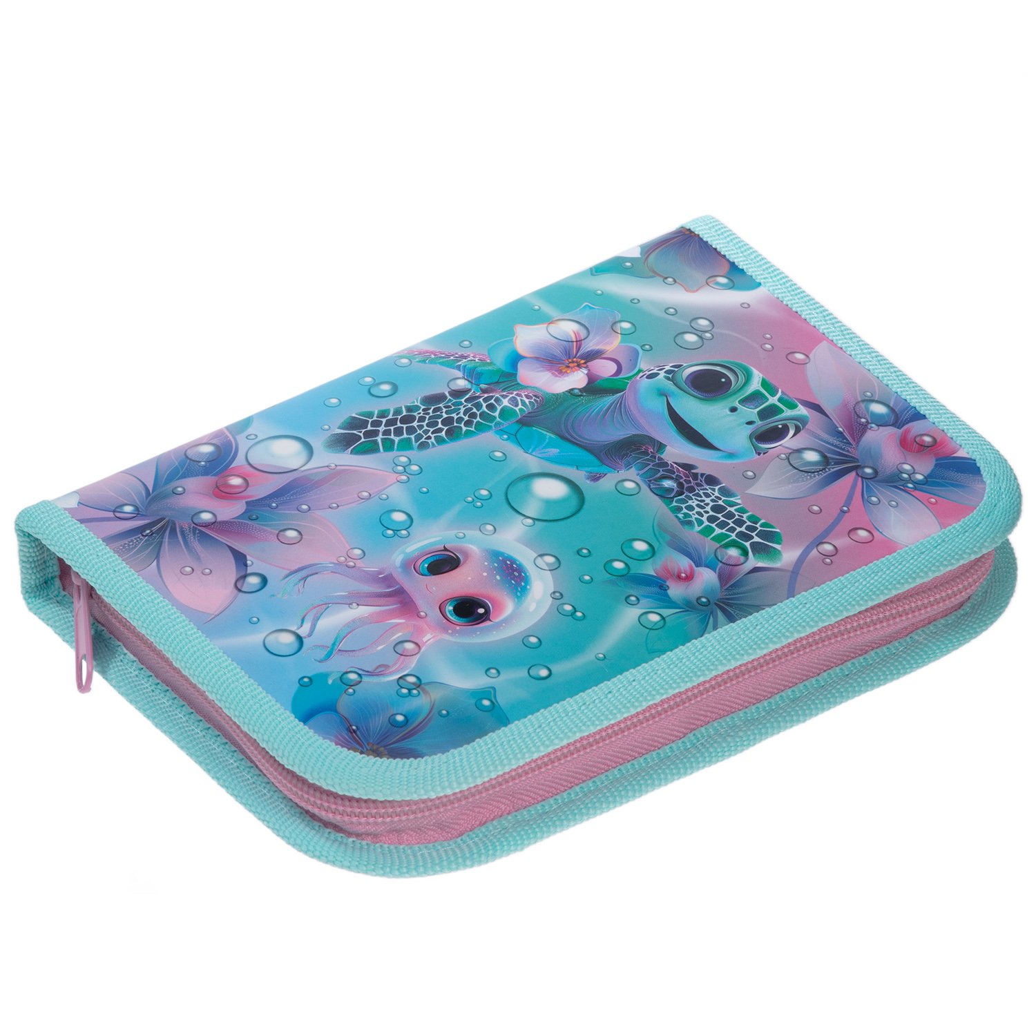 Пенал 190х130мм 1 отделение на молнии с откидной планкой мат.ламин. 3D лак-Аквалайф- с табл.умножения  в индив.упак.