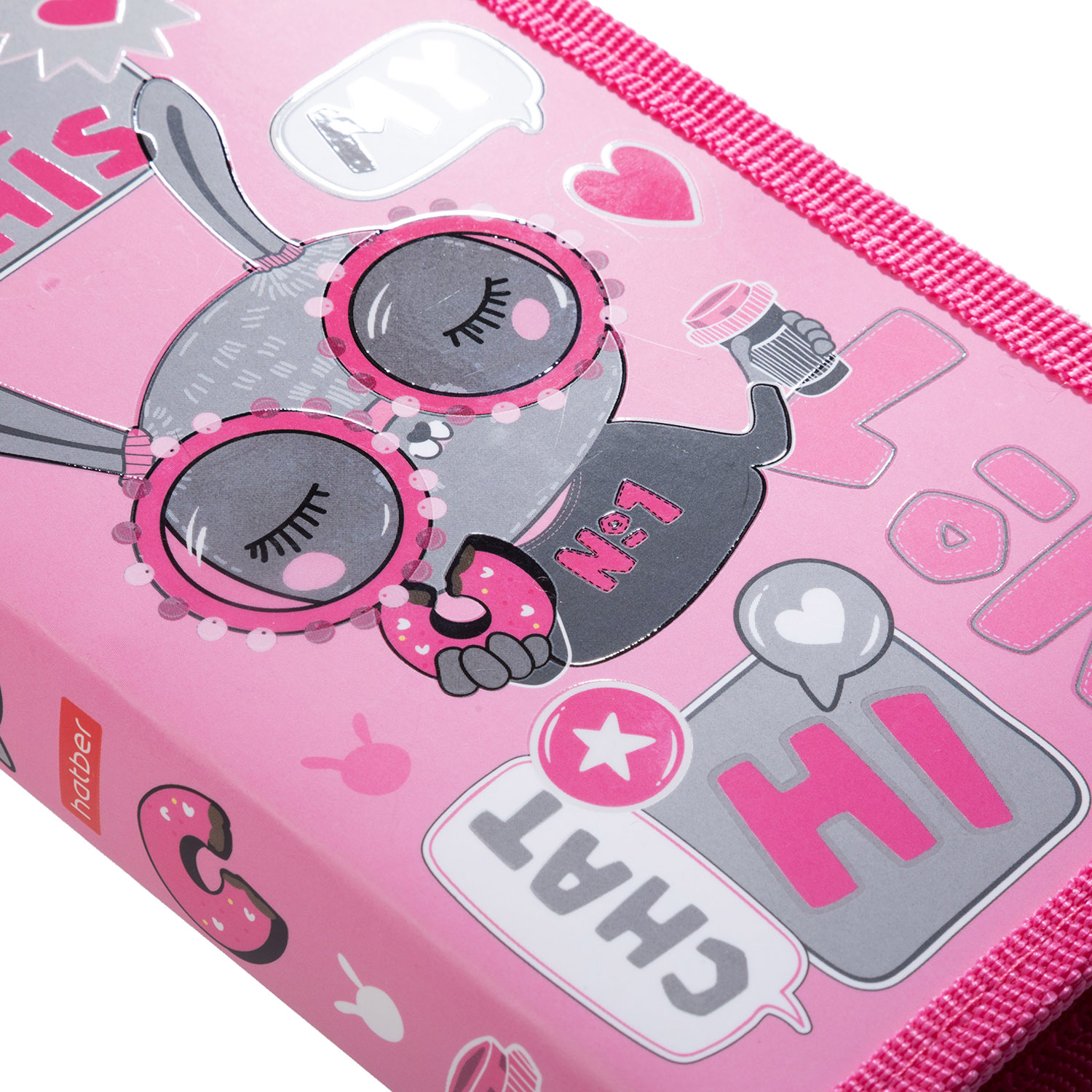 Пенал 190х115мм 1 отделение на молнии мат.ламин. 3D лак -В модном чате- с табл.умножения  в индив.упак.